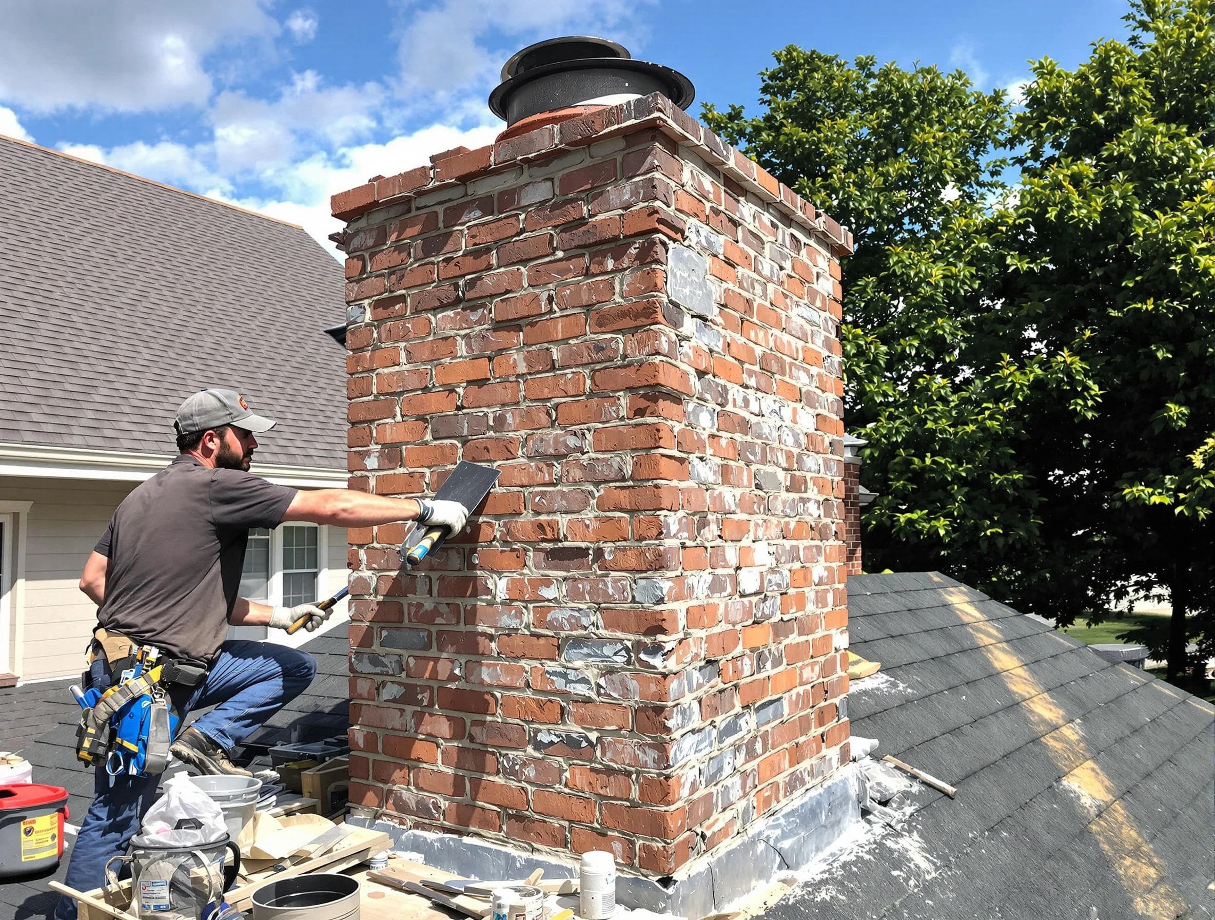 Completed chimney rebuild by Palmetto Chimney Sweep in Palmetto, GA