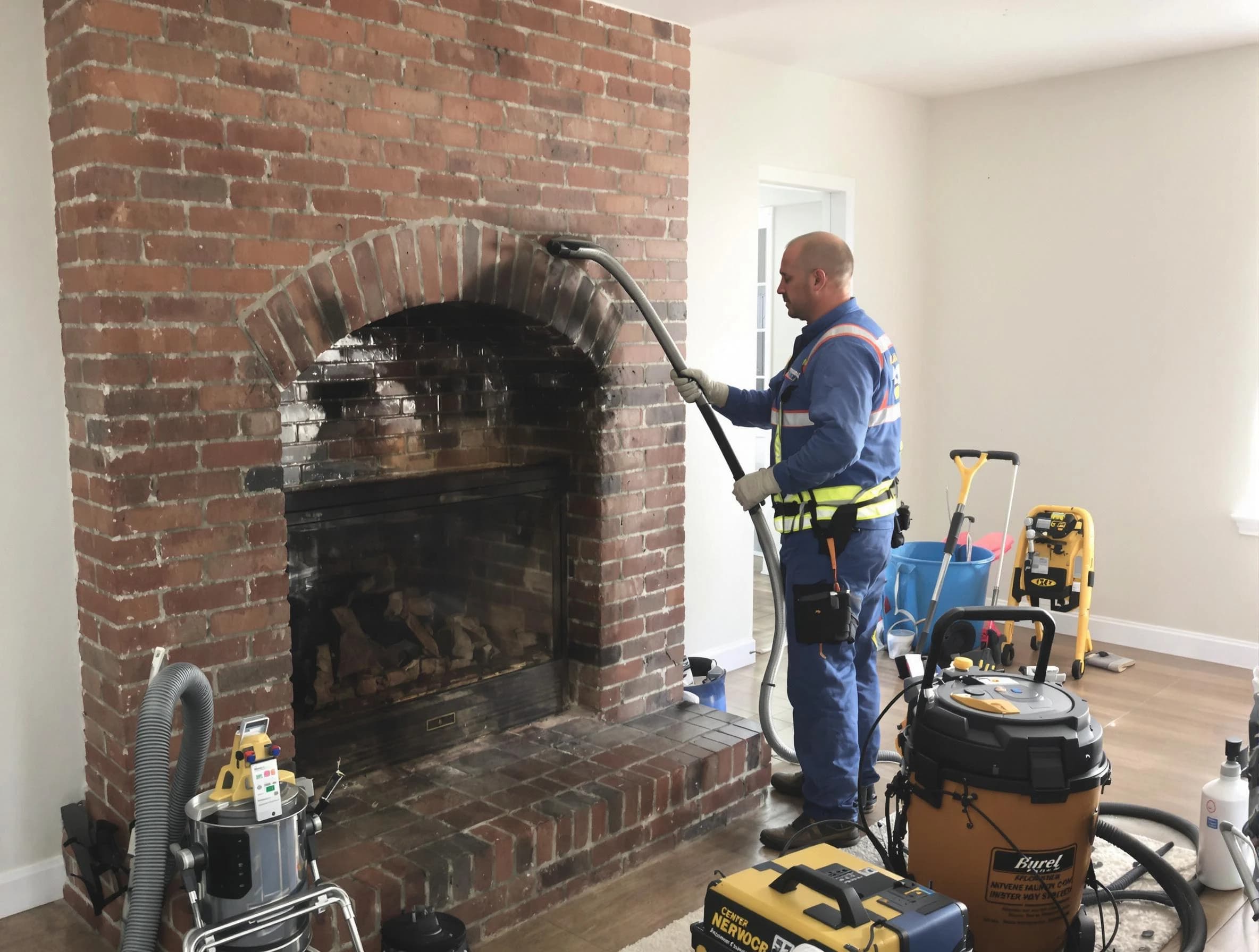 Palmetto Chimney Sweep expert performing detailed chimney sweep in Palmetto, GA