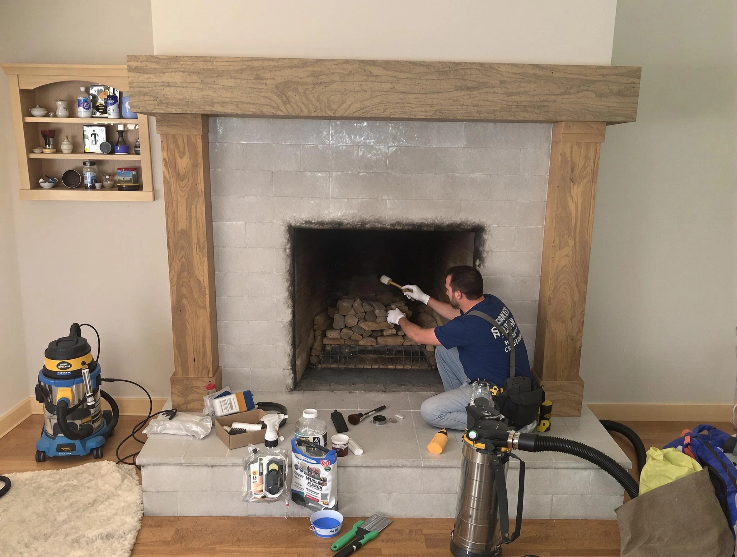 Detailed creosote removal process by Palmetto Chimney Sweep in Palmetto, GA