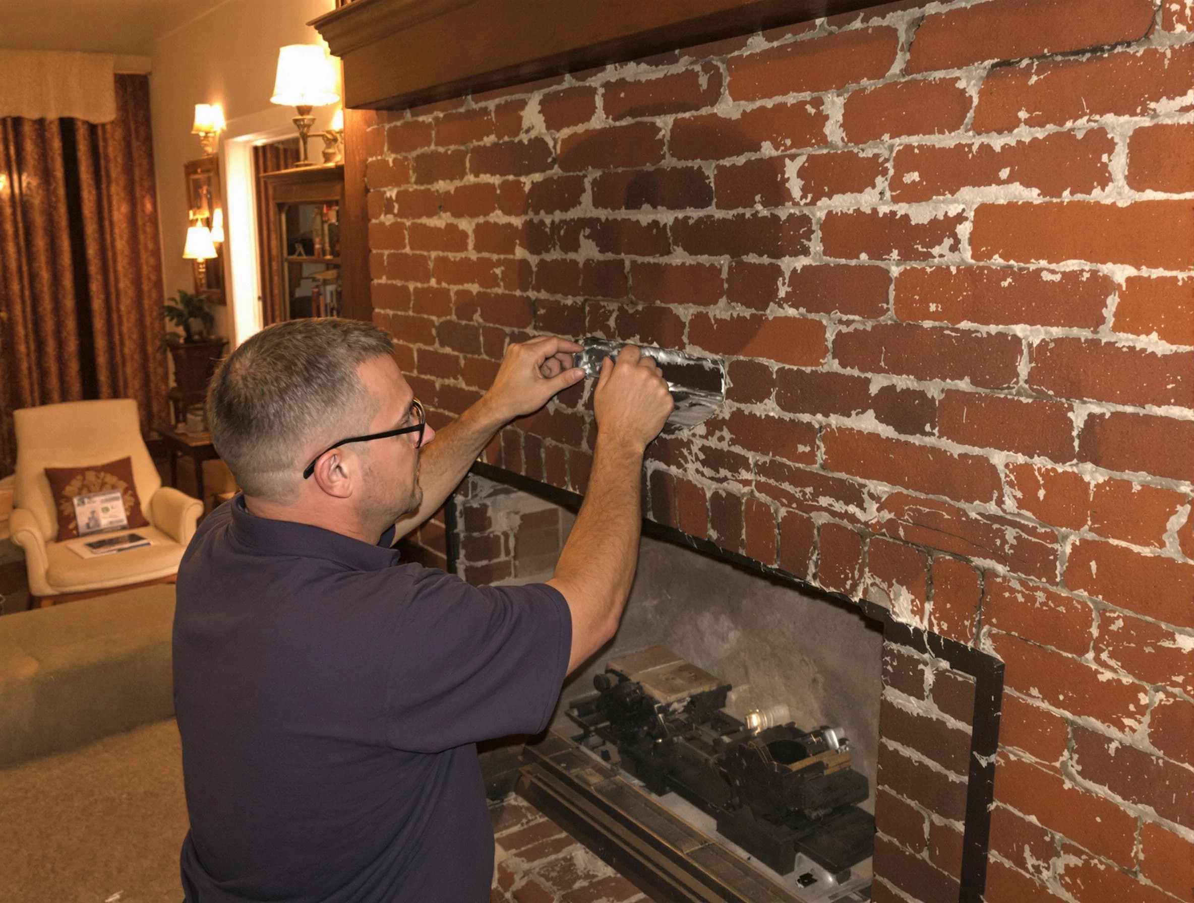 Palmetto Chimney Sweep expert fixing a fireplace in Palmetto, GA