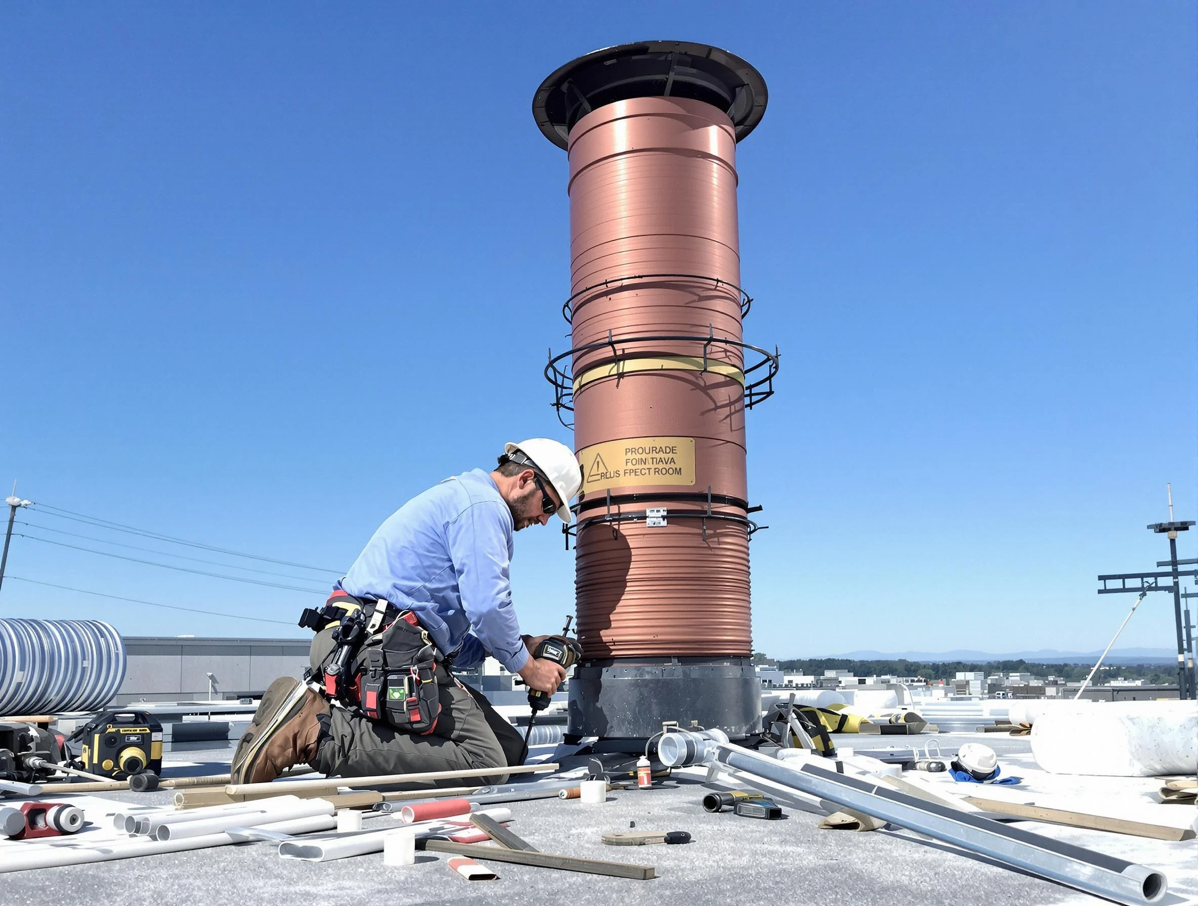 Installed chimney liner by Palmetto Chimney Sweep in Palmetto, GA
