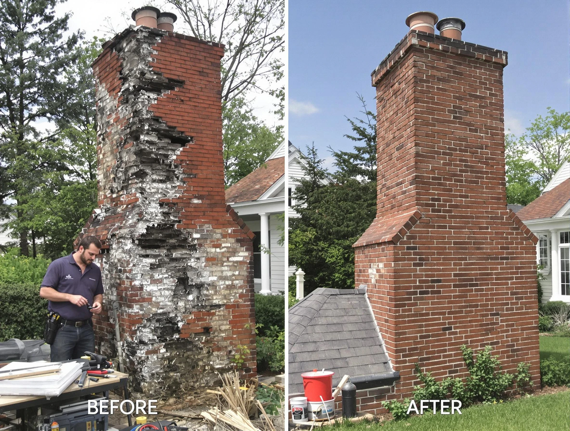 Palmetto Chimney Sweep performing a full chimney restoration in Palmetto, GA