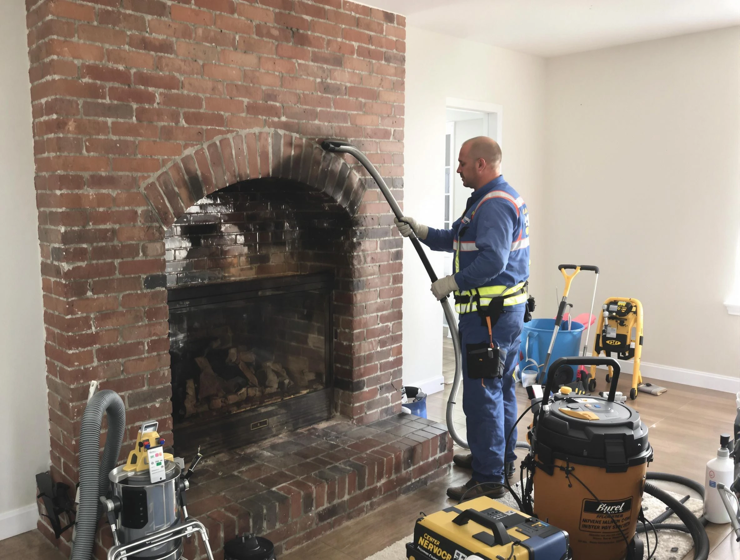 Palmetto Chimney Sweep expert performing detailed chimney sweep in Palmetto, GA
