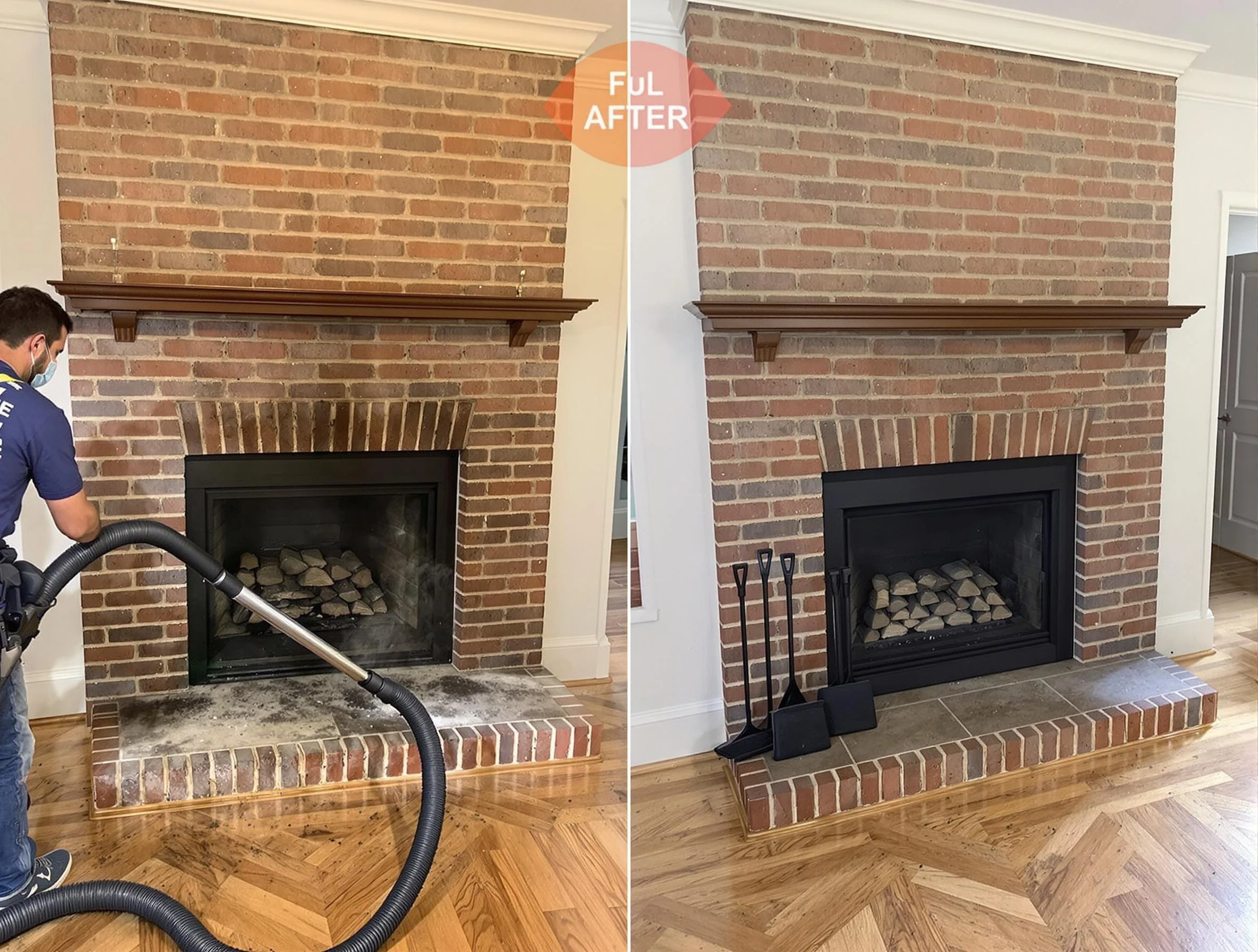 Palmetto Chimney Sweep carefully sanitizing a fireplace in Palmetto, GA